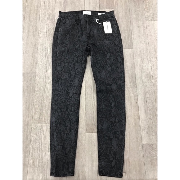 FRAME $220 Le Skinny Tonal Python Print Jeans - Picture 11 of 15